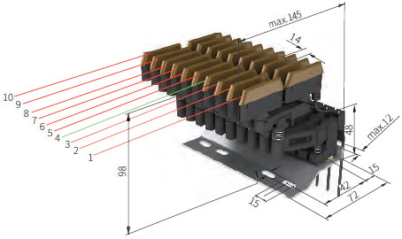 Компактный двойной токосъемник JDA2/40